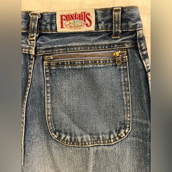 Vintage Foxtail Ultra High Rise 90s Y2K Denim Jeans Made in Hong Kong - Picture 8 of 16